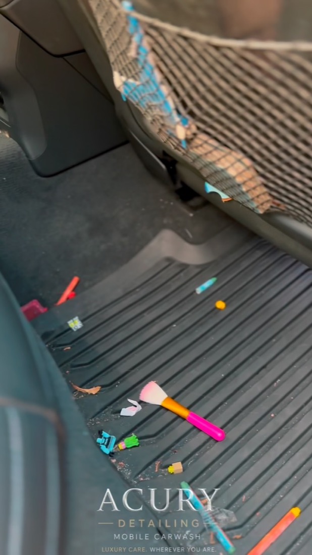 Family car interior before detailing